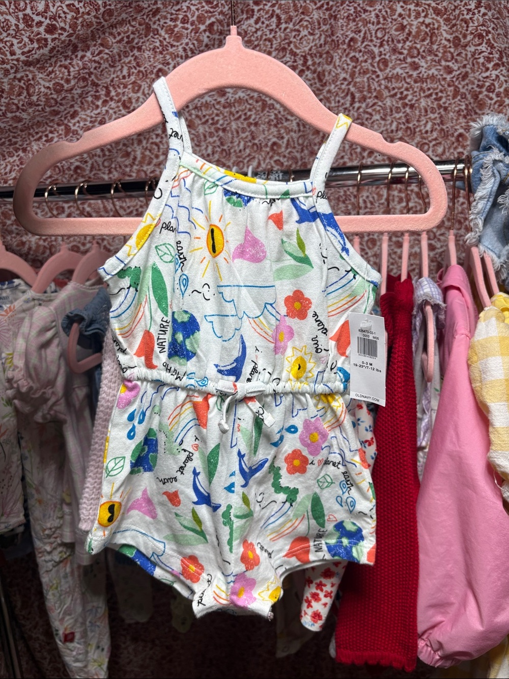 Old Navy White Multicolor Girls' Nature Print Romper